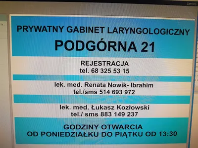 Laryngolog. Łukasz Kozłowski. Renata Nowik-Ibrahim